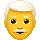 Man: White Hair Apple Emoji