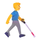 Man with White Cane Facing Right Color