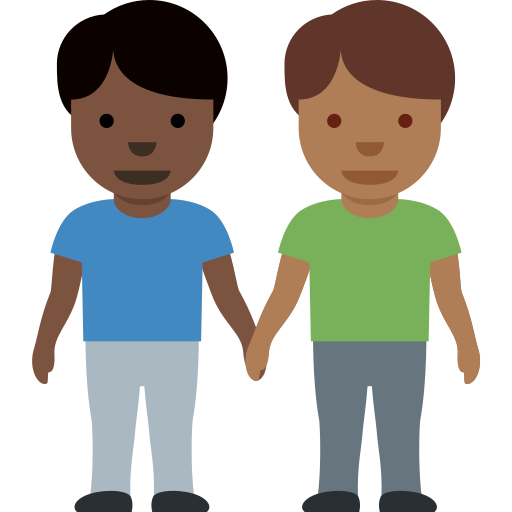 Men Holding Hands Dark Skin Tone Medium Dark Skin Tone