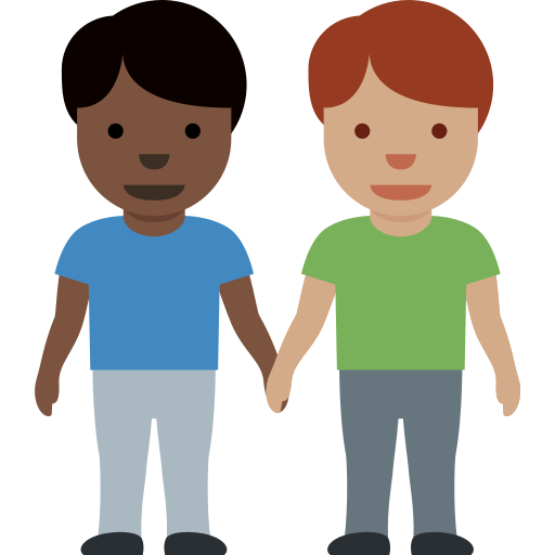 Men Holding Hands Dark Skin Tone Medium Skin Tone