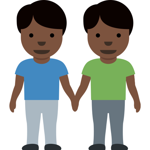 Men Holding Hands Dark Skin Tone