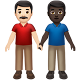 Men Holding Hands Light Skin Tone Dark Skin Tone Apple Emoji