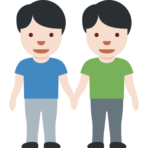 Men Holding Hands Light Skin Tone