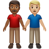 Men Holding Hands Medium Dark Skin Tone Medium Light Skin Tone Apple Emoji