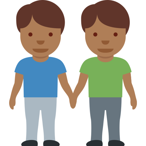 Men Holding Hands Medium Dark Skin Tone