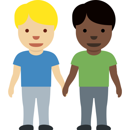 Men Holding Hands Medium Light Skin Tone Dark Skin Tone