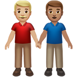 Men Holding Hands Medium Light Skin Tone Medium Skin Tone Apple Emoji