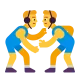 Men Wrestling Flat