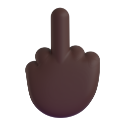 middle finger: dark skin tone 3D