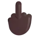 middle finger: dark skin tone Color