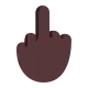 middle finger: dark skin tone Flat