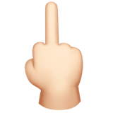middle finger: light skin tone Apple Emoji
