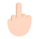 middle finger: light skin tone Flat