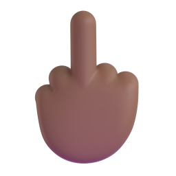 middle finger: medium-dark skin tone 3D