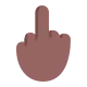 middle finger: medium-dark skin tone Flat