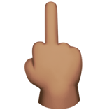 middle finger: medium skin tone Apple Emoji