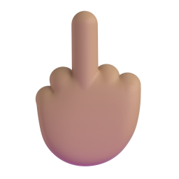 middle finger: medium skin tone 3D