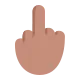 middle finger: medium skin tone Flat