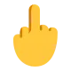 Reversed Hand with Middle Finger Extended Flat