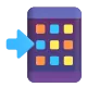 Mobile Phone with Rightwards Arrow at Left Color