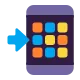 Mobile Phone with Rightwards Arrow at Left Flat