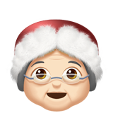 Mrs. Claus: light skin tone Apple Emoji