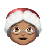 Mrs. Claus: medium skin tone Apple Emoji