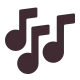 Multiple Musical Notes Flat