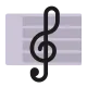 Musical Score Flat