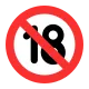 No One Under Eighteen Symbol Flat