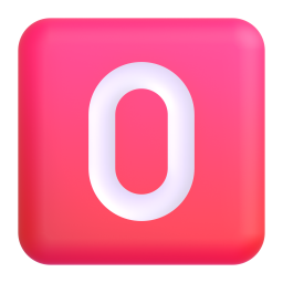 Negative Squared Latin Capital Letter O 3D