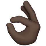 OK hand: dark skin tone Apple Emoji