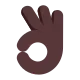 OK hand: dark skin tone Flat