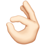 OK hand: light skin tone Apple Emoji