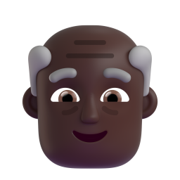 old man: dark skin tone 3D