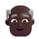 old man: dark skin tone Color