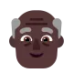 old man: dark skin tone Flat