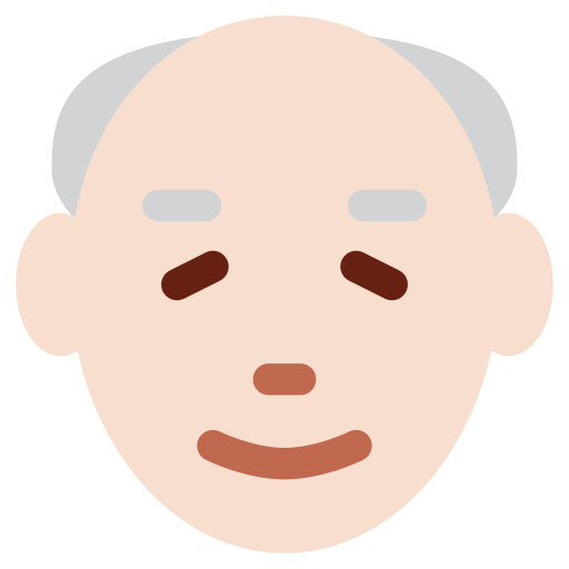 old man: light skin tone