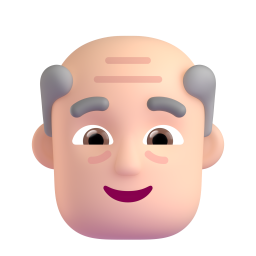 old man: light skin tone 3D