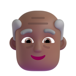 old man: medium-dark skin tone 3D