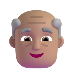 old man: medium skin tone 3D
