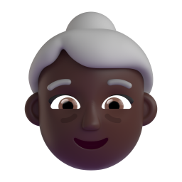 old woman: dark skin tone 3D