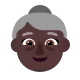 old woman: dark skin tone Flat