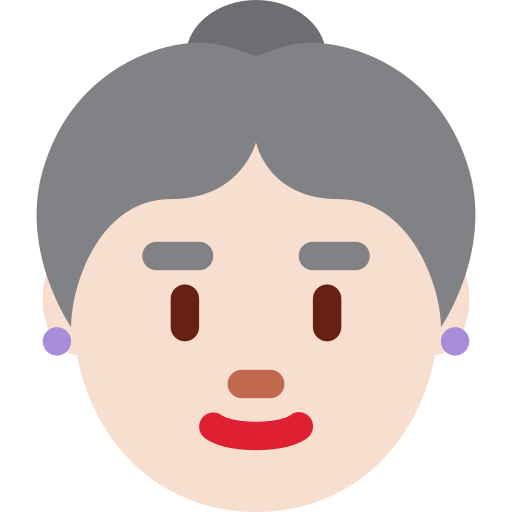old woman: light skin tone