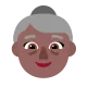 old woman: medium-dark skin tone Flat