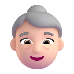 old woman: medium-light skin tone 3D