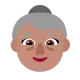 old woman: medium skin tone Flat