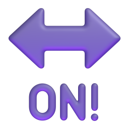 On with Exclamation Mark with Left Right Arrow Above 3D