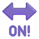 On with Exclamation Mark with Left Right Arrow Above Color