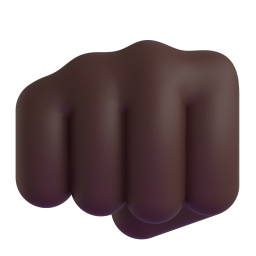 oncoming fist: dark skin tone 3D
